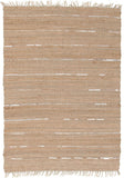 Saville Jute and Leather Rug Natural