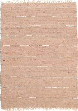 Saville Jute and Leather Rug Nude Pink