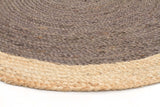 Round Jute Natural Rug Charcoal