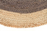 Round Jute Natural Rug Charcoal