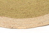 Round Jute Natural Rug Sage