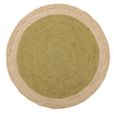 Round Jute Natural Rug Sage