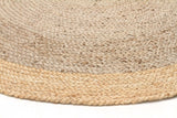 Round Jute Natural Rug Silver