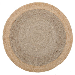 Round Jute Natural Rug Silver