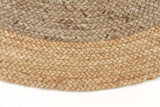 Round Jute Natural Rug Silver