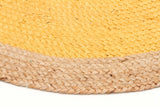 Round Jute Natural Rug Yellow