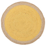 Round Jute Natural Rug Yellow