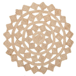 Round Jute Natural Tessellate Rug