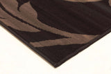 Ultra Modern Black Leaf Pattern Rug