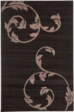 Ultra Modern Black Leaf Pattern Rug