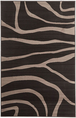 Sand Dune Pattern Rug Black Charcoal