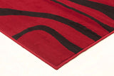 Modern Sand Dune Pattern Rug Red Black