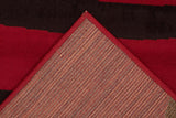 Modern Sand Dune Pattern Rug Red Black