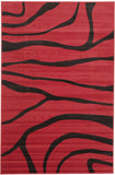 Modern Sand Dune Pattern Rug Red Black