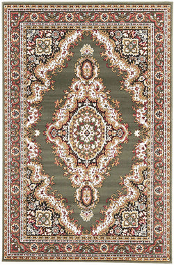 Traditional Medallion Rug Green