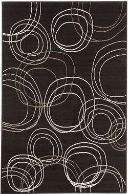 Modern Swirls Rug Brown