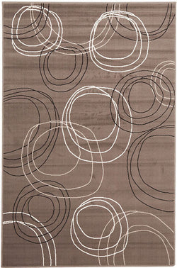 Modern Swirls Rug Grey