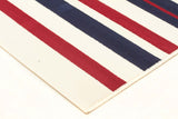 Modern Stripes Rug Blue Red White