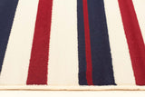 Modern Stripes Rug Blue Red White