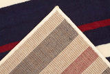 Modern Stripes Rug Blue Red White