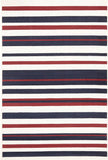 Modern Stripes Rug Blue Red White