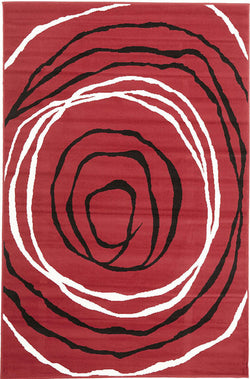 Modern Circles Pattern Red Black White