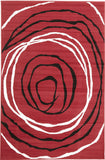 Modern Circles Pattern Red Black White