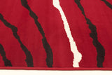 Ripples Pattern Rug Red Black Off White