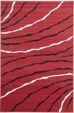 Ripples Pattern Rug Red Black Off White