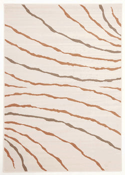 New Stripe Rug Cream Beige Brown