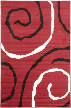 Urban Vine Rug Red Black White