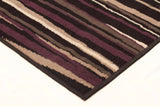 New Lines Rug Black Grey Cream Purple