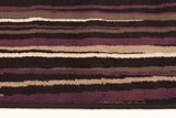 New Lines Rug Black Grey Cream Purple