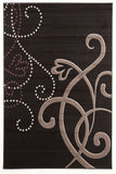 Art Deco Rug Black Grey Purple