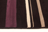 Stripe Rug Black Charcoal Aubergine