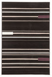 Stripe Rug Black Charcoal Aubergine