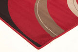 Retro Waves Rug Red Black White