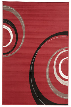 Retro Waves Rug Red Black White