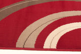 Retro Waves Rug Red Black White