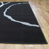 Uber Cool Black Rug Grey Ivory Rug