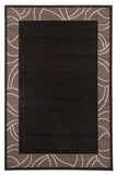 Modern Border Rug - Black Grey