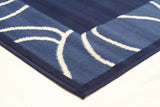 Modern Funky Border Pattern Rug Navy