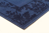 Damask Border Design Rug Blue Navy