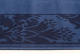 Damask Border Design Rug Blue Navy