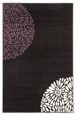 Modern Burst Pattern Rug Black Purple