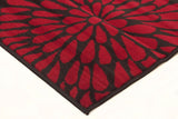 Burst Pattern Rug Red Black White