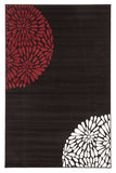 Burst Pattern Rug Red Black White