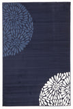 Uber Modern Burst Pattern Rug Navy Blue White