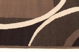 Crescent Border Pattern Rug Black Grey