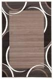 Crescent Border Pattern Rug Black Grey